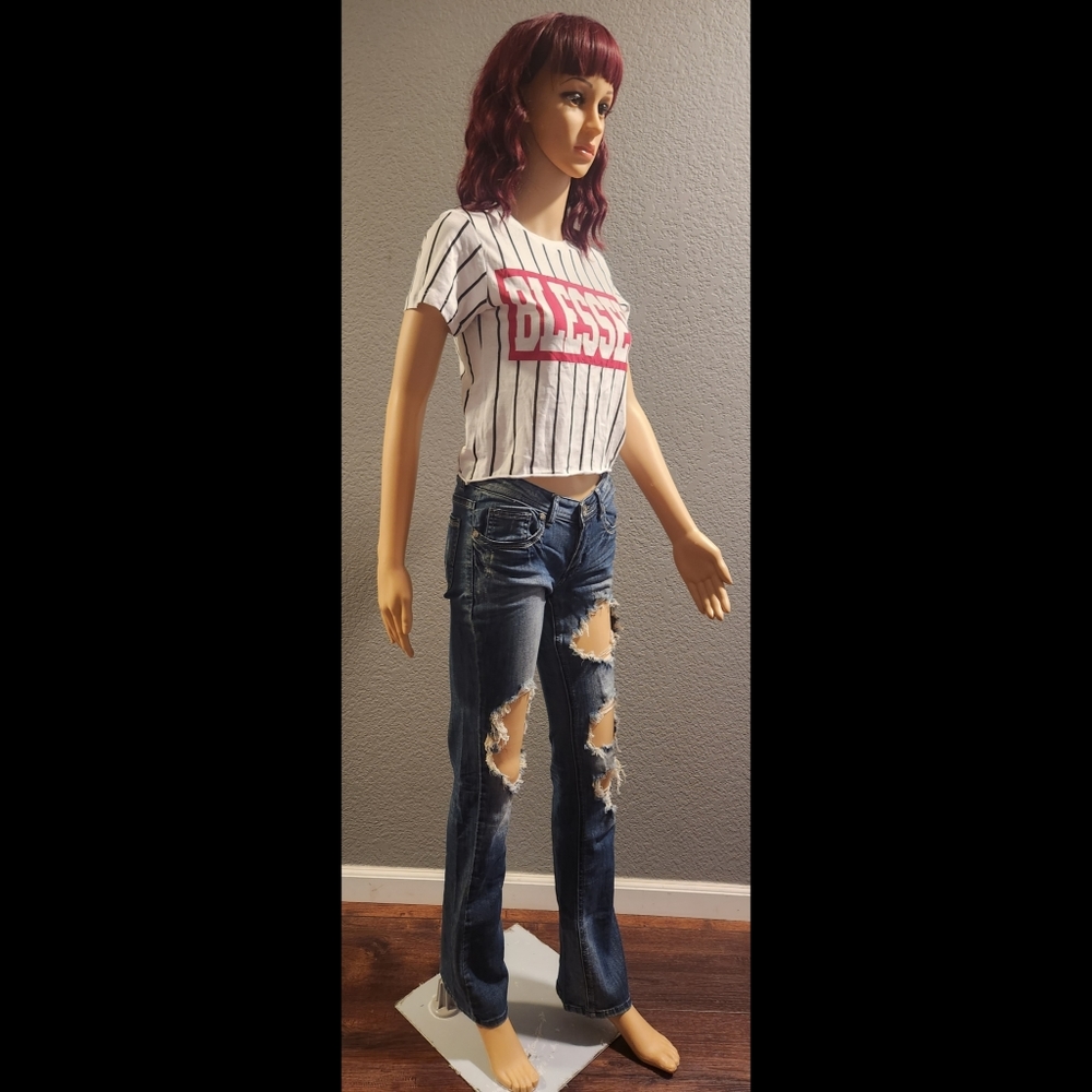 Machine Distressed Jeans - Picture 4 of 16